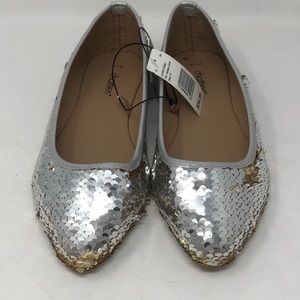 Chatties flats with silver gold sequins